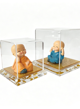 亚克力金底观音佛像防尘展示盒