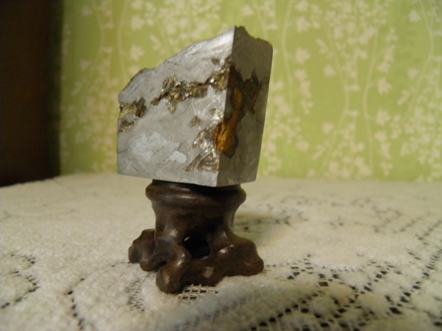 俄罗斯随城遂城Seymchan橄榄铁陨石原石切片大摆件石铁陨石手把件