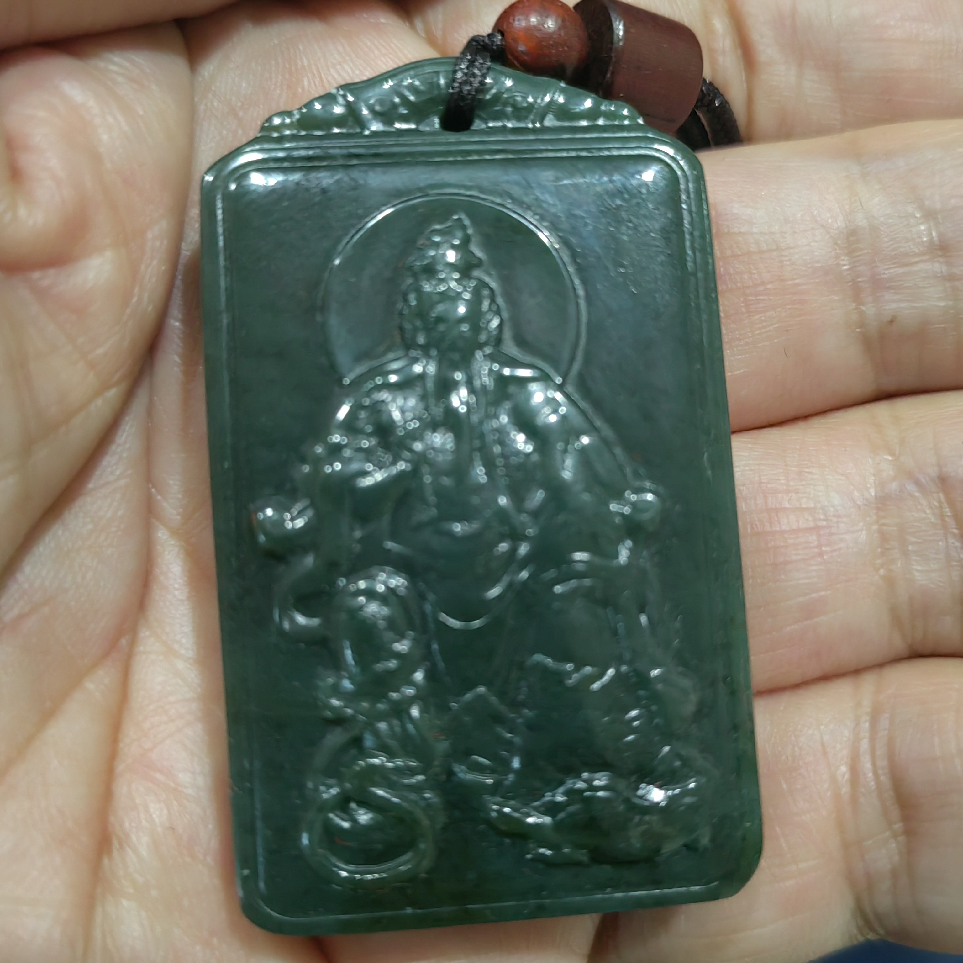 真武大帝细腻润黑青绿和田玉牌子挂牌玄武大帝荡魔天尊龟蛇守护神