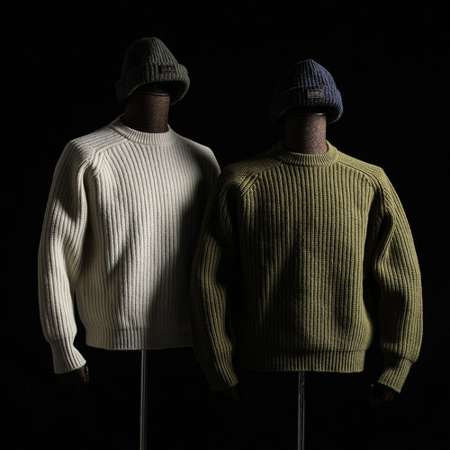 GIZEMO澳洲羊仔毛复古毛衣