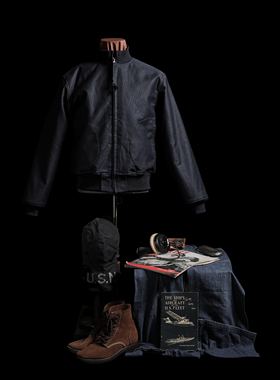 GIZEMO 2026实名复刻 NAF飞行服夹克 保暖羊驼毛 复古甲板服