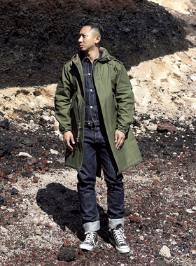 GIZEMO美军初代M51 PARKA鱼尾大衣 美产长绒棉 M1951军版长款风衣