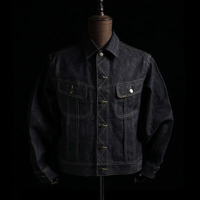 GIZEMO复古日本面料丹宁夹克
