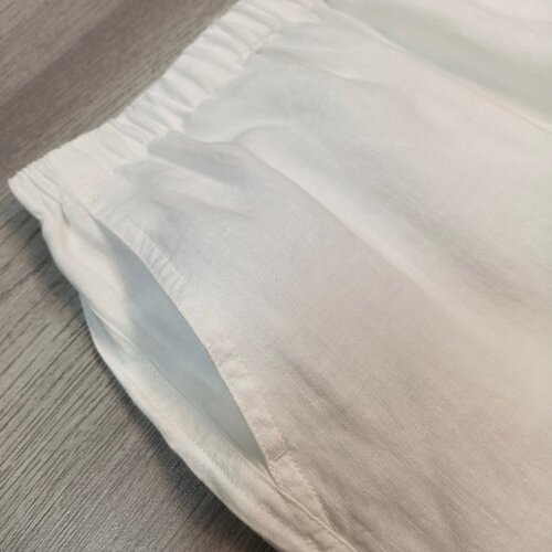春夏松弛感汉麻松紧腰阔腿裤