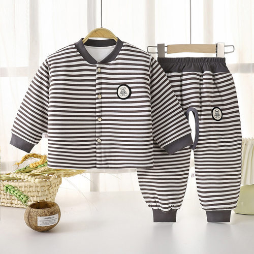 【秋冬加厚】棉衣男女宝宝夹棉保暖衣婴幼儿高腰护肚保暖内衣套装