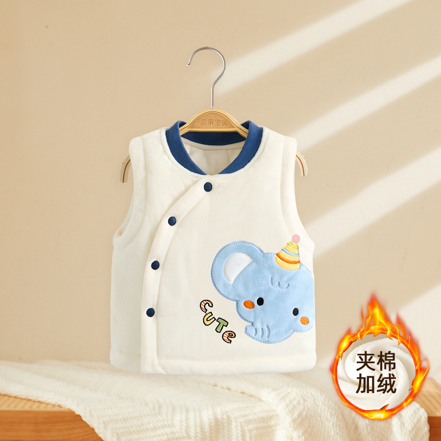 新款宝宝秋冬马夹婴儿外穿夹棉加厚坎肩男儿童加绒马甲女保暖背心