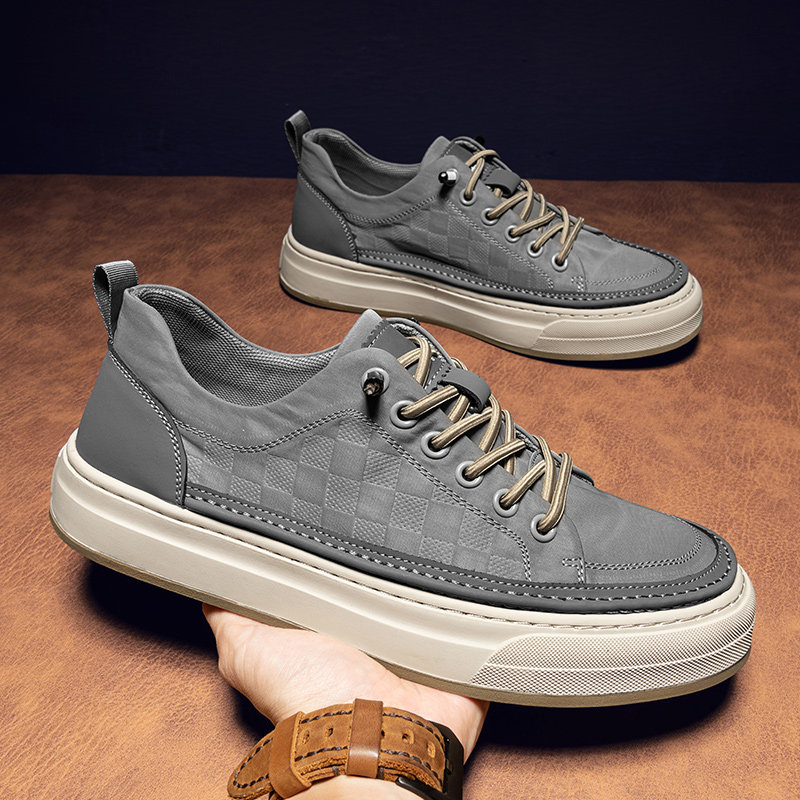 鳄鱼男鞋板鞋秋冬款2024新款透气休闲鞋子欧洲站百搭潮流男士布鞋