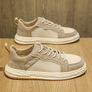 鳄鱼板鞋男款冬季2024新款透气网面鞋子时尚百搭爆款潮鞋休闲男鞋