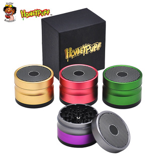 跨境新款 蓝牙音响造型碎烟器 Grinder 烟具 63mm航空铝四层磨烟器