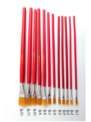 红杆尼龙油画笔丙烯水彩水粉笔排笔工业油漆胶水排刷学生绘画套装
