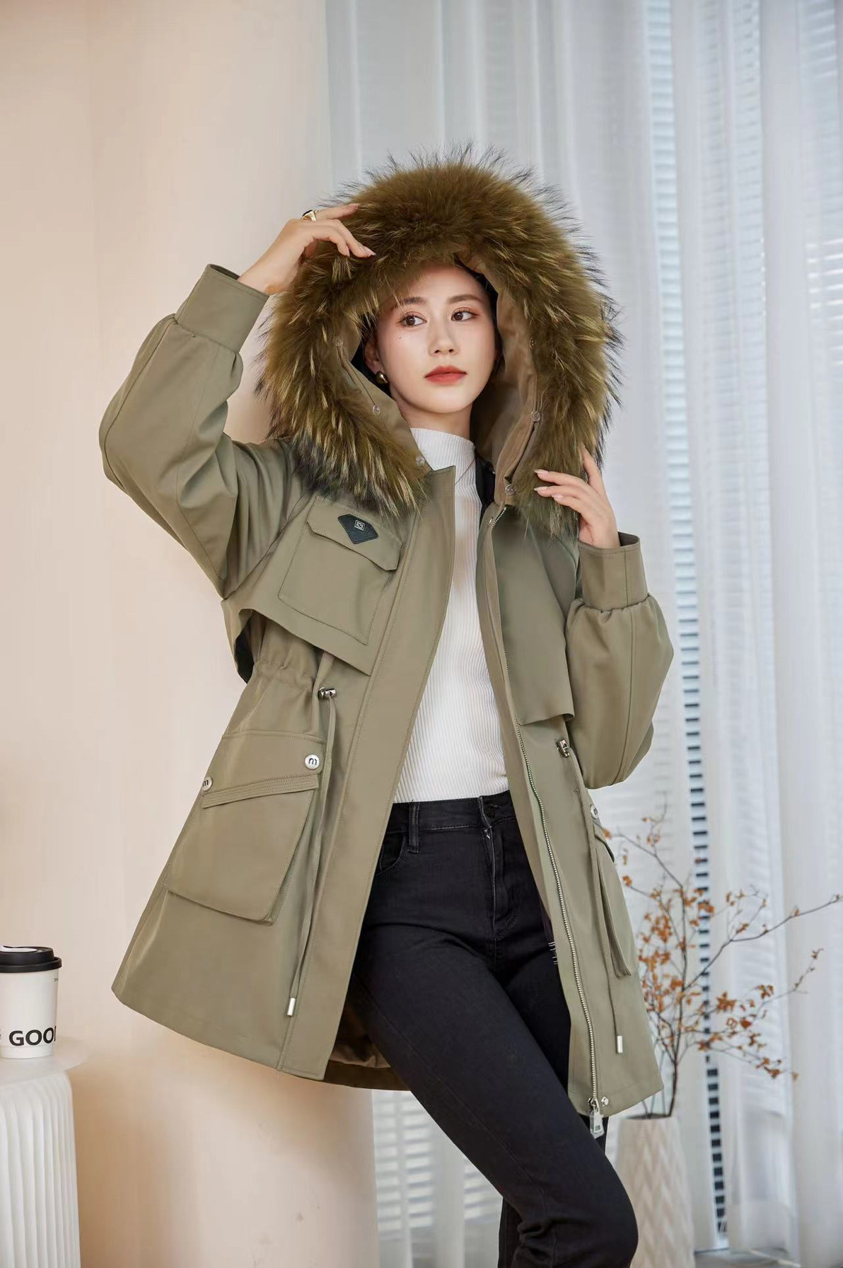 真毛派克服女2025年新款爆冬派克服