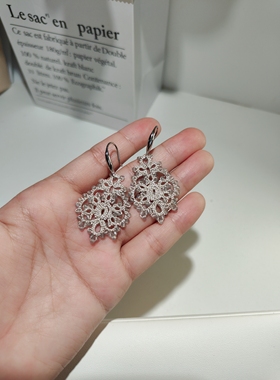 梭编耳环拉长石 设计款纯手工制作 闺蜜定制款 小众饰品