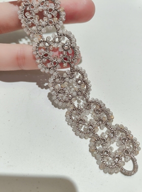梭编蕾丝手链纯手工定制款成品金发晶深咖色秋冬暖色日常百搭