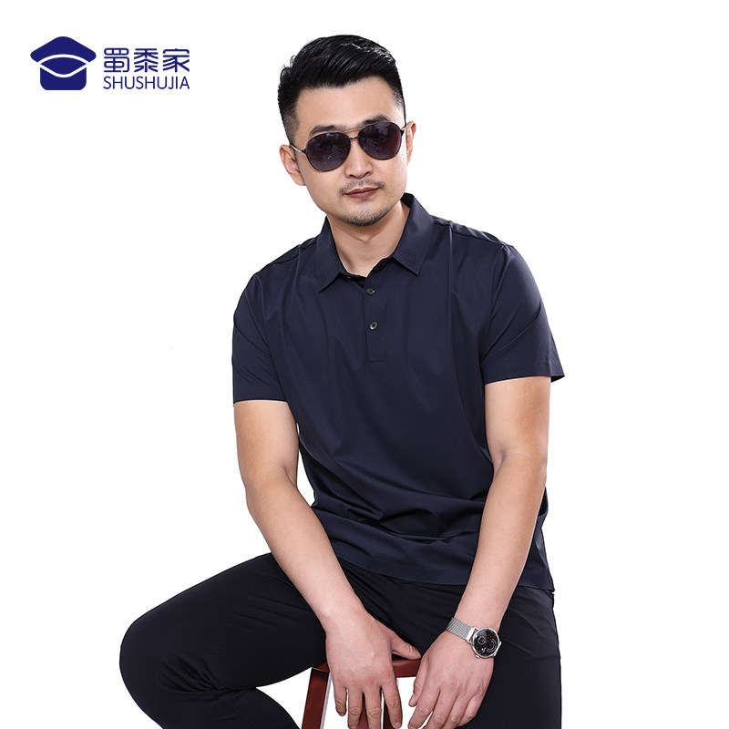 蜀黍家无缝压胶透气夏季polo衫