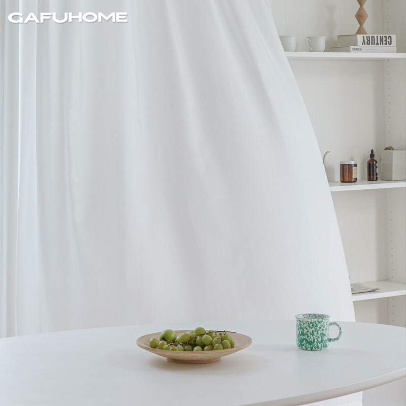 GAFUHOME防刮纱帘抗皱遮影透光不透人纯色窗纱定制阳台客厅白窗帘