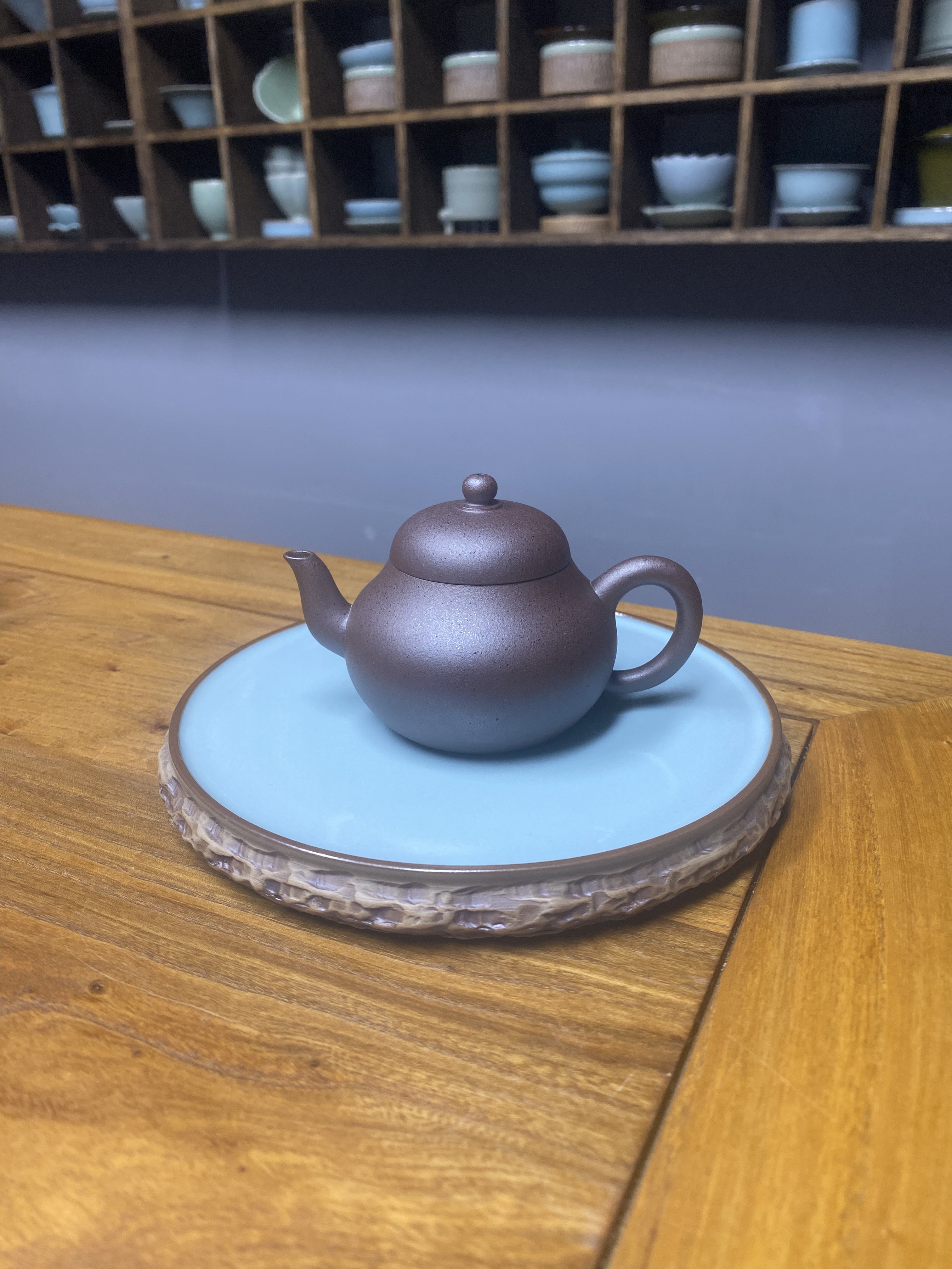汝瓷汝窑天青跳刀紫砂壶壶承手工茶盘陶瓷功夫茶具零配干泡台茶承