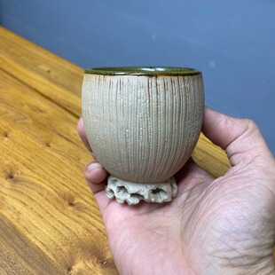 茶叶末釉手工镂空品茗杯主人个人杯工功夫茶具单杯高端个性太湖石