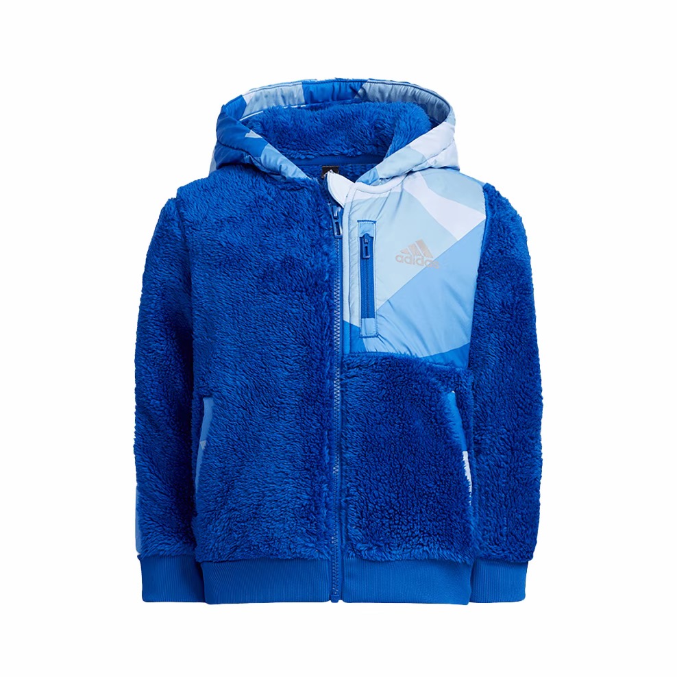 阿迪达斯大童装训练休闲运动连帽梭织夹克 GU3242