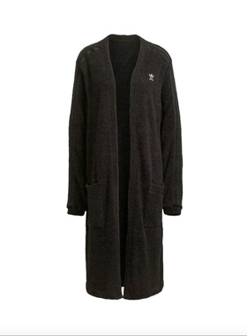 阿迪达斯女长款宽松休闲优雅针织外套H18832