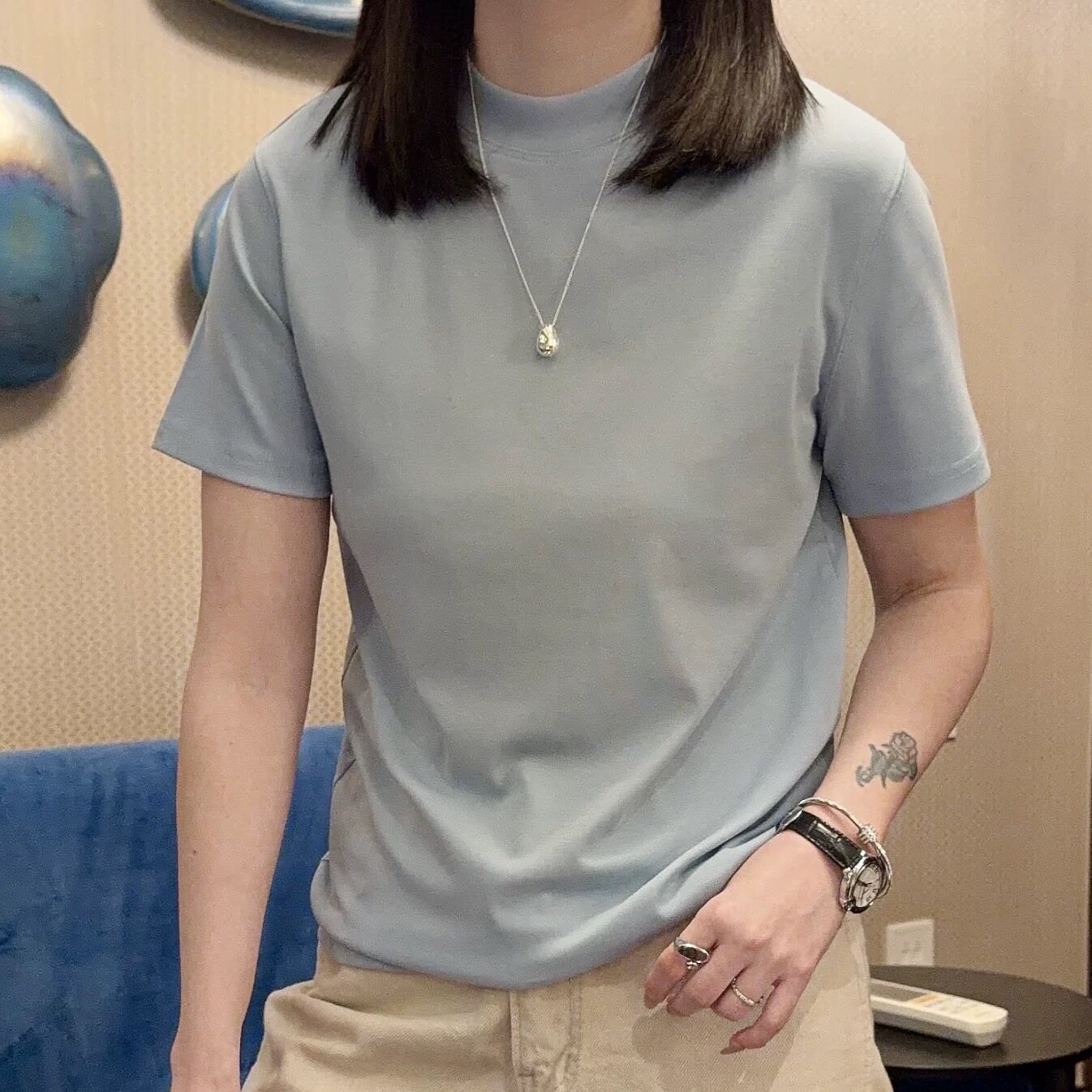 欧洲站2026春季新品女装欧货纯色光版糖果色正肩短袖T恤女打底衫
