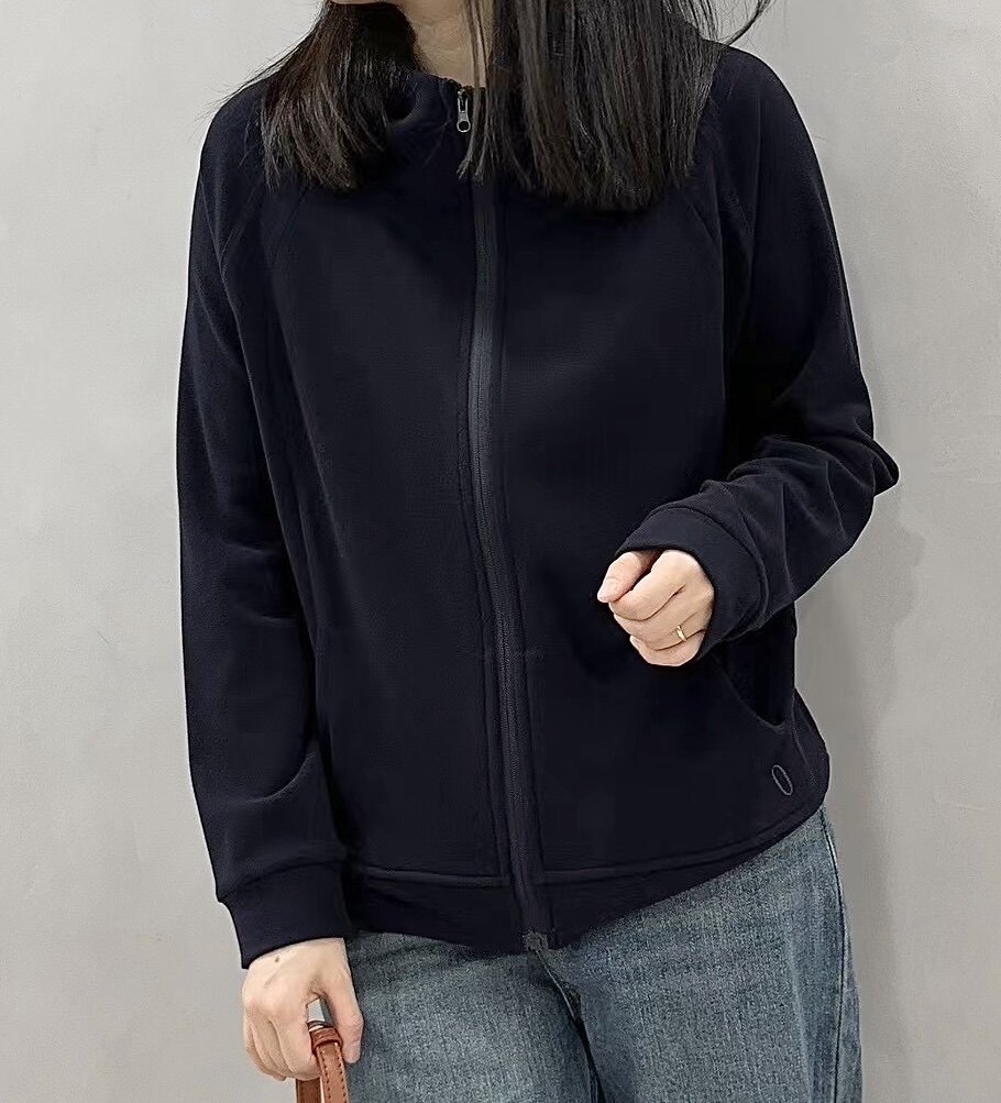 双面德绒连帽外套女欧洲站秋冬新款欧货刺绣字母O保暖帽衫开衫潮
