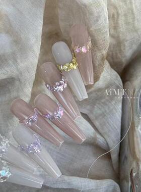 「「AiMTnails马姑娘家新品mini极光镀膜超闪透彩不规则尖底钻」