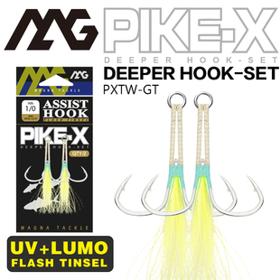 MAG海钓铁板双钩绑亮丝双钩碳线铁板鱼钩夜光管铁板钢丝双钩