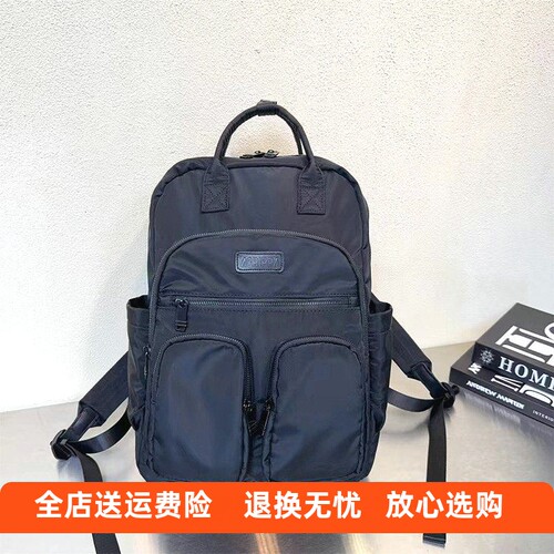 休闲防水双肩背包新款尼龙背包多口袋实用通勤旅行手提包男女背包