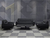 办公室用皮沙发茶几组合商务前台会客接待室三人座单人座现代沙发