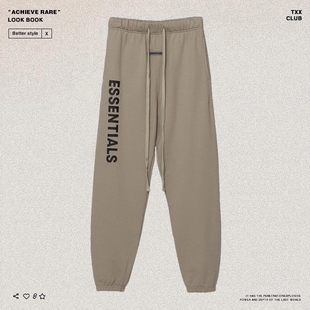 高街休闲束脚运动裤 FOG GOD复线ESSENTIALS压胶字母卫裤 FEAR