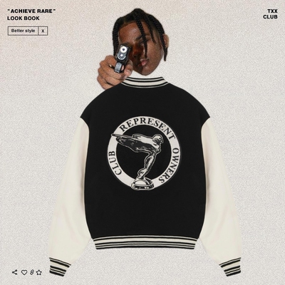 Represent高街天使刺绣棒球服潮