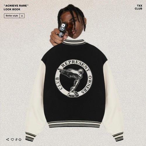 Represent高街天使刺绣棒球服潮