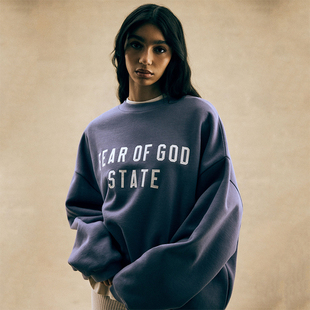 ESSENTIALS高街FOG字母印花男女宽松摇粒绒圆领卫衣 GOD FEAR