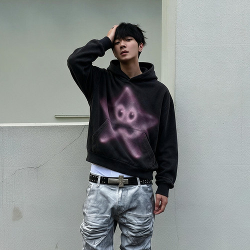 TravisScott派大星印花连帽卫衣