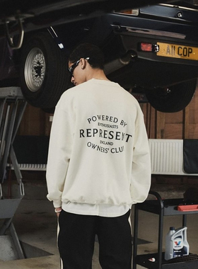 Represent简约字母logo印花上衣美式高街男女宽松休闲圆领卫衣潮
