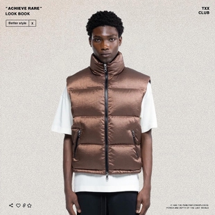 Cole 高街潮牌复古亮面纯色男女宽松休闲夹棉马甲外套 Buxton美式