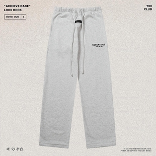 FOG高街宽松直筒卫裤 GOD复线ESSENTIALS植绒印花休闲裤 男 FEAR