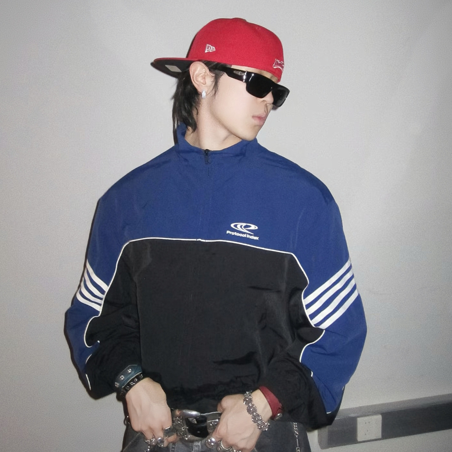 ProtocolIndex撞色条纹反光夹克