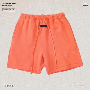 高街FOG潮牌宽松休闲短裤 GOD复线ESSENTIALS植绒字母美式 FEAR