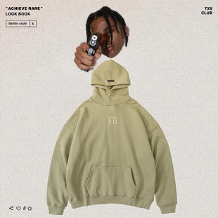 主线植绒富贵FG连帽衫 GOD第七季 高街潮牌FOG男女宽松卫衣 FEAR