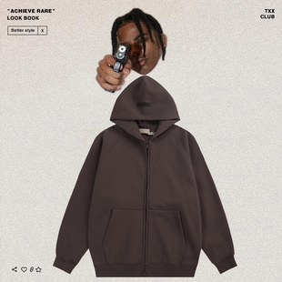 外套 GOD复线ESSENTIALS高街FOG男女宽松连帽卫衣拉链开衫 FEAR