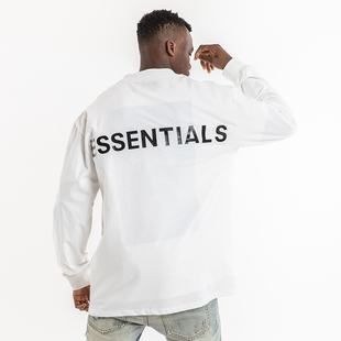 ESSENTIALS复线3M反光字母印花长袖 欧美高街FEAR FOG GOD T恤