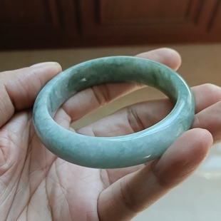 人工翡翠c货半山水手镯玉镯 带官方鉴定证书j53 学习对比工艺品