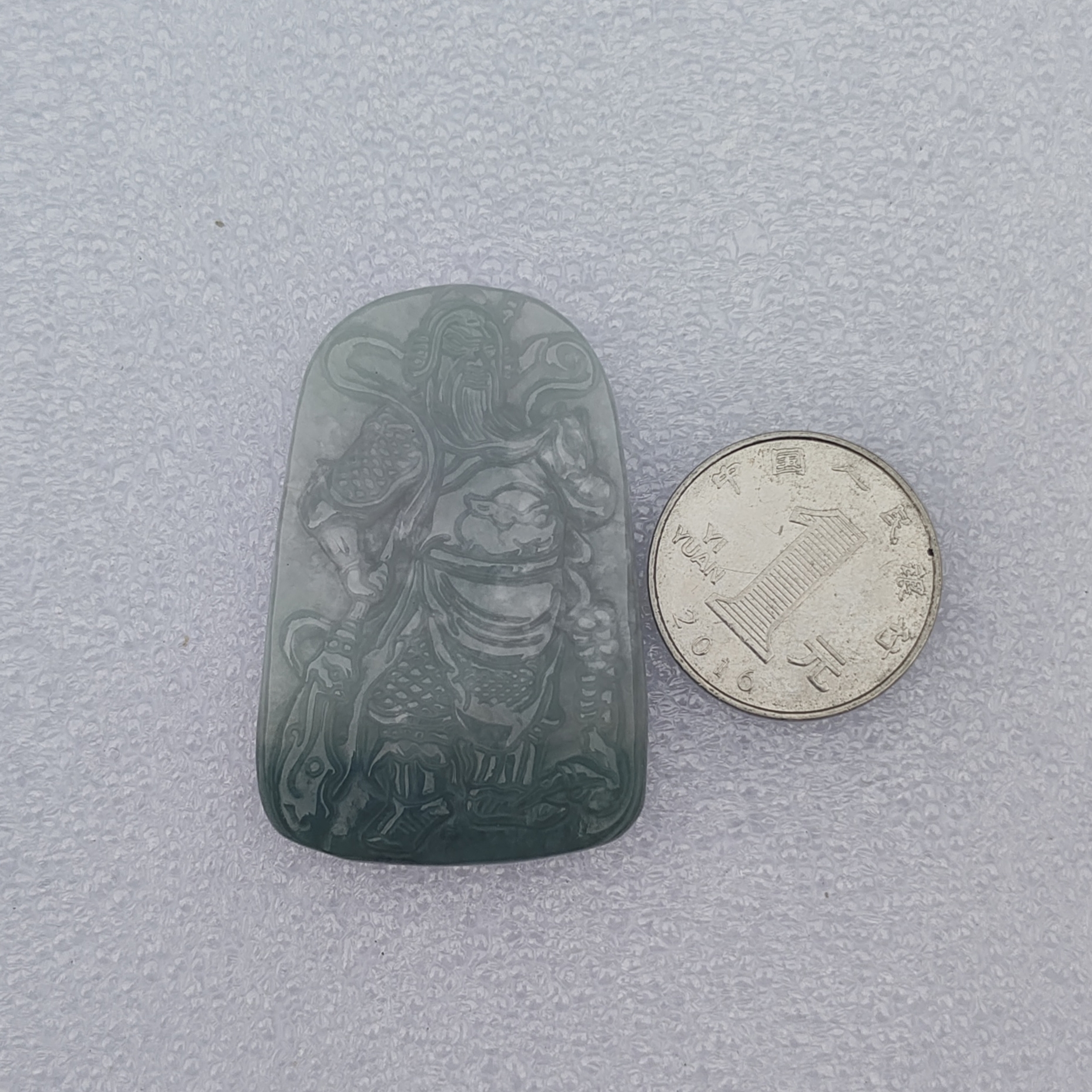 翡翠A货关公玉牌吊坠玉坠 腾云驾雾 保真品男女款玉佩戴挂件挂饰1