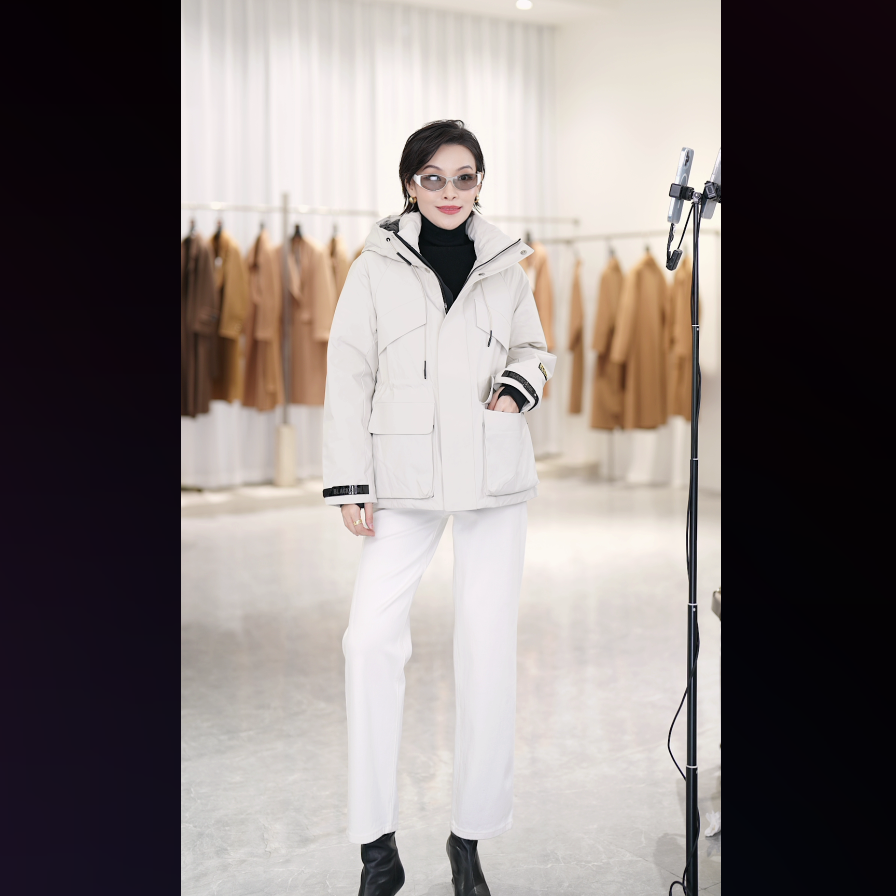 【希文优选】D9905黑金鹅绒服风壳4.02025冬季新款收腰冲锋衣