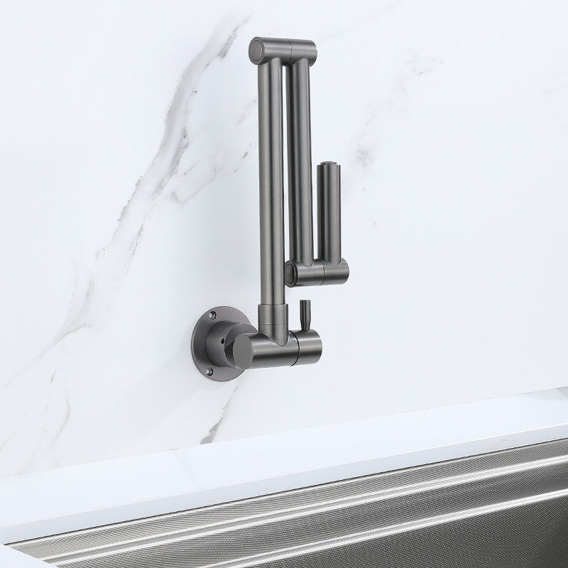 全铜折叠单冷厨房水龙头净水器直饮水灶台龙头可旋转入墙式专用上