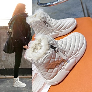 5859 雪地靴女2024冬季 加绒加厚保暖高帮靴子防滑外穿厚底棉鞋