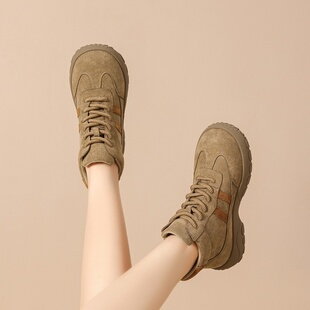 户外休闲鞋女加绒2025年爆款女鞋春秋款百搭软底高帮鞋女