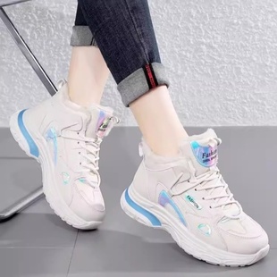 雪地靴女款冬季加绒加厚大码41到43初中学生运动保暖东北大棉鞋女