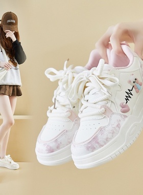 2025春季小白鞋新款韩版ins女学生厚底增高运动板鞋休闲街拍P308